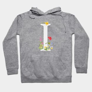 botanical monogram alphabet i wildflowers Hoodie